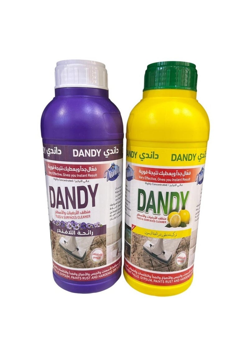 DANDY Two Dandy highly concentrated floor and surface cleaners with a lavender and lemon scent, 1 liter capacity each. - Image 2